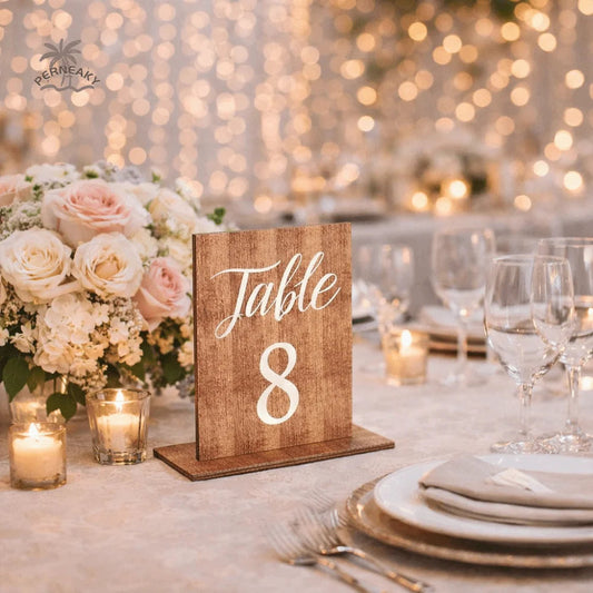 Double-Sided Wedding Table Numbers Numbers 1-20 Durable Table Number Signs Vintage Texture Seat Numbers Sign Good Vibrations