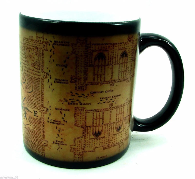 Creative Magic Mug,Color Changing Mug Marauders Map Mischief Managed Wine Tea Cup  Hot Drink Cup Creative Drinkware Gifts Good Vibrations