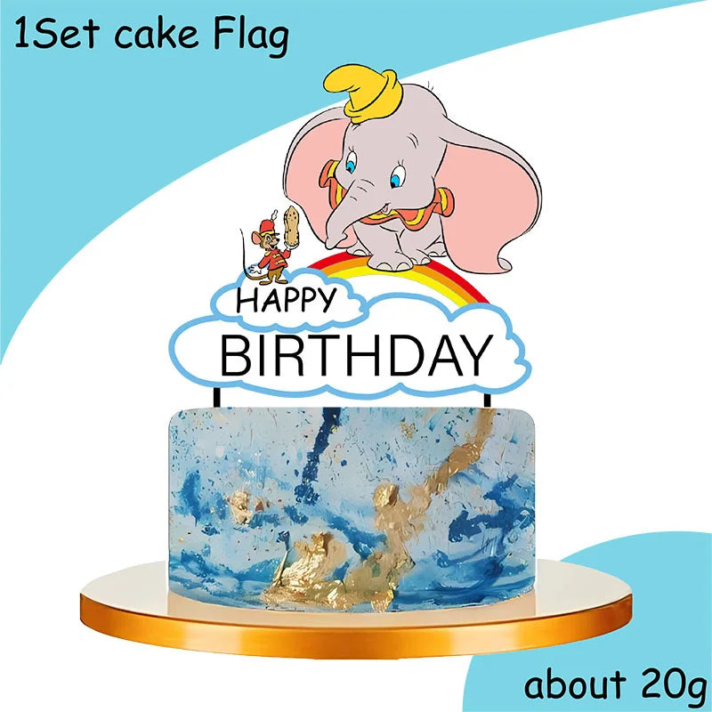 Dumbo Cute Birthday Party Decorations Tableware Kids  Cups Plates Tablewares Set Baby Shower Party Supplies for Children's Day Good Vibrations