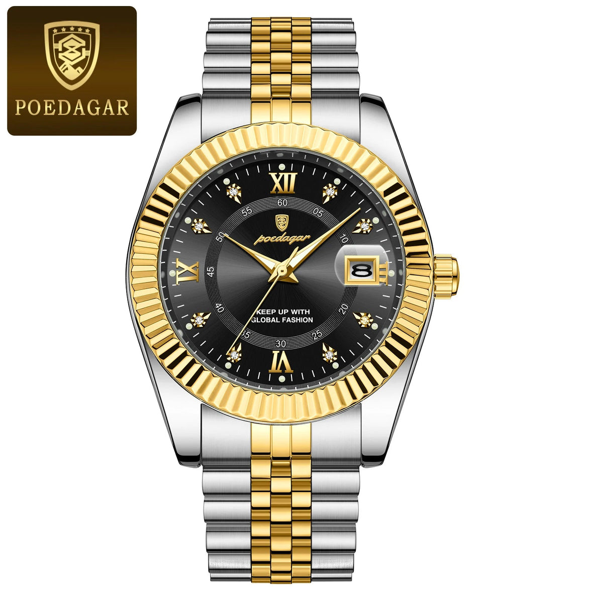 POEDAGAR Luxury Sport Wrist Watch For Man Waterproof Luminous Date Men Watch Quartz Stainless Steel Men's Watches Male Reloj+box Good Vibrations