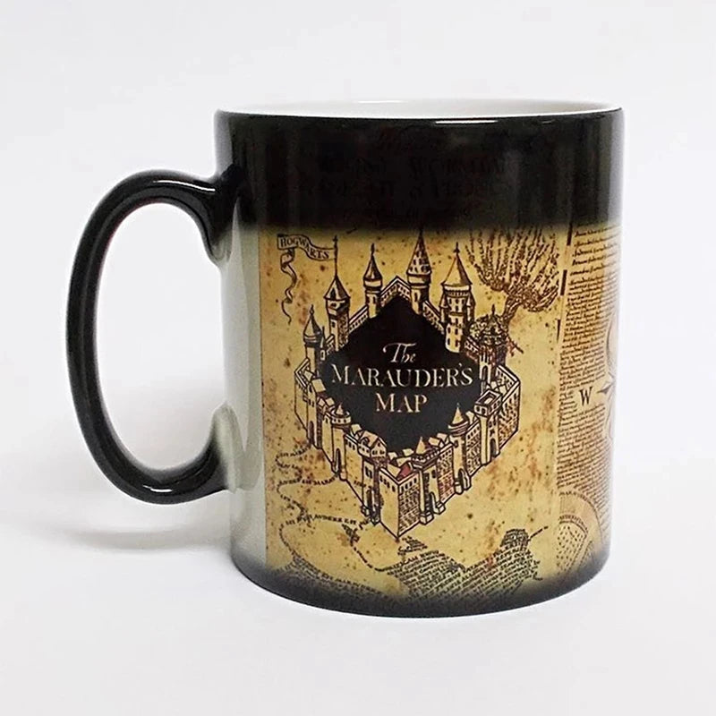 Creative Magic Mug,Color Changing Mug Marauders Map Mischief Managed Wine Tea Cup  Hot Drink Cup Creative Drinkware Gifts Good Vibrations
