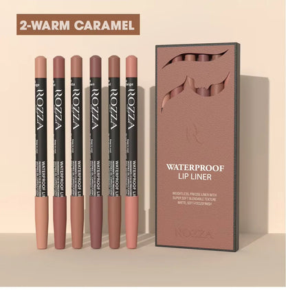 Rozza Waterproof Lip Liner Pencil Set, Weightless Precise Liner with Super Soft Blendable Texture Matte Soft Good Vibrations