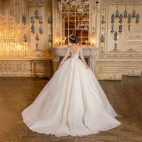 Gorgeous Wedding Dresses Bridal Gowns Lace Appliques Full Sleeves Robe A Line Glamorous Princess Vestidos De Novia Customized Good Vibrations