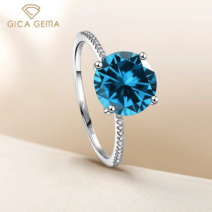 Gica Gema 3.0Ct  Real Solid 925 Sterling Silver Ring Fashion Women Gift 5A Zircon Jewelry Brand Wedding Engagement Silver Rings Good Vibrations