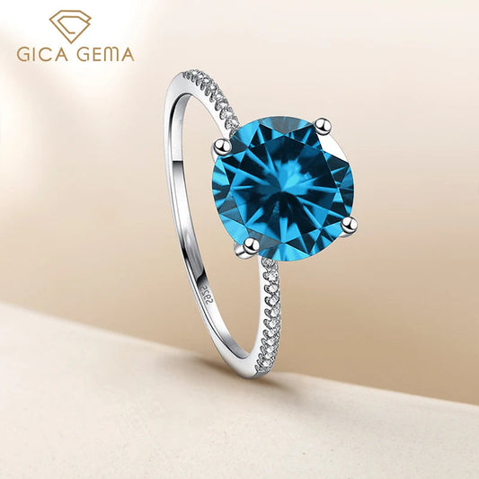 Gica Gema 3.0Ct  Real Solid 925 Sterling Silver Ring Fashion Women Gift 5A Zircon Jewelry Brand Wedding Engagement Silver Rings Good Vibrations