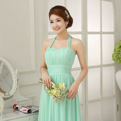 Chiffon Mint Green Bridesmaid Dresses Elegant Women Long Robe Prom Gown Bride Guest Wedding Party Dress Evening Vestidos