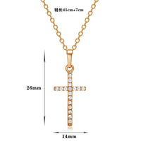 HipHop Fashion Cross Necklace For Women Crystal Zircon Men Necklace  Metal Chains Choker Jesus Pendants Jewelry Gift Good Vibrations