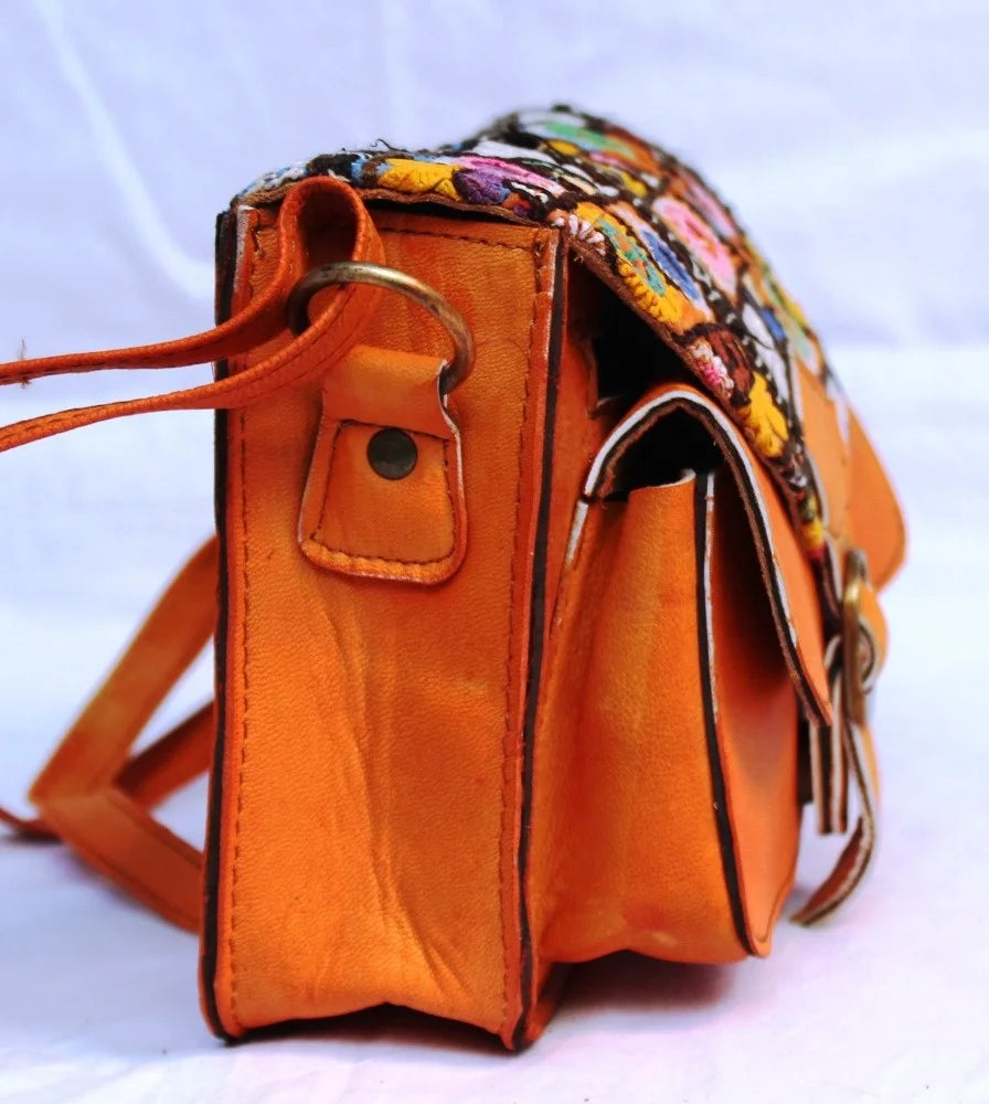 Handmade Kilim Genuine Leather Crossbody Sling Shoulder Bag High Quality Genuine Leather Ethnic Bags Vintage Sling Bag For Women Good Vibrations