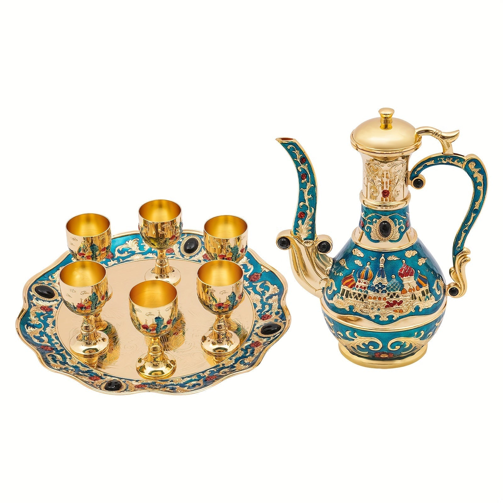 Vintage Turkish Tea Set Coffee Pot Tea Crafts Teapot Cup Set Tea Service Set Good Vibrations