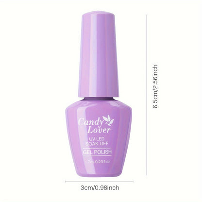 Candy Lover Gel Nail Polish, 25 Pcs Neon Bright Gel Nail Polish Set With Base Top Coat Matte Coat, Soak Off Gel Polish, UV Nail Polish Set, Pink Purple Glitter Red White Gel Colors Good Vibrations