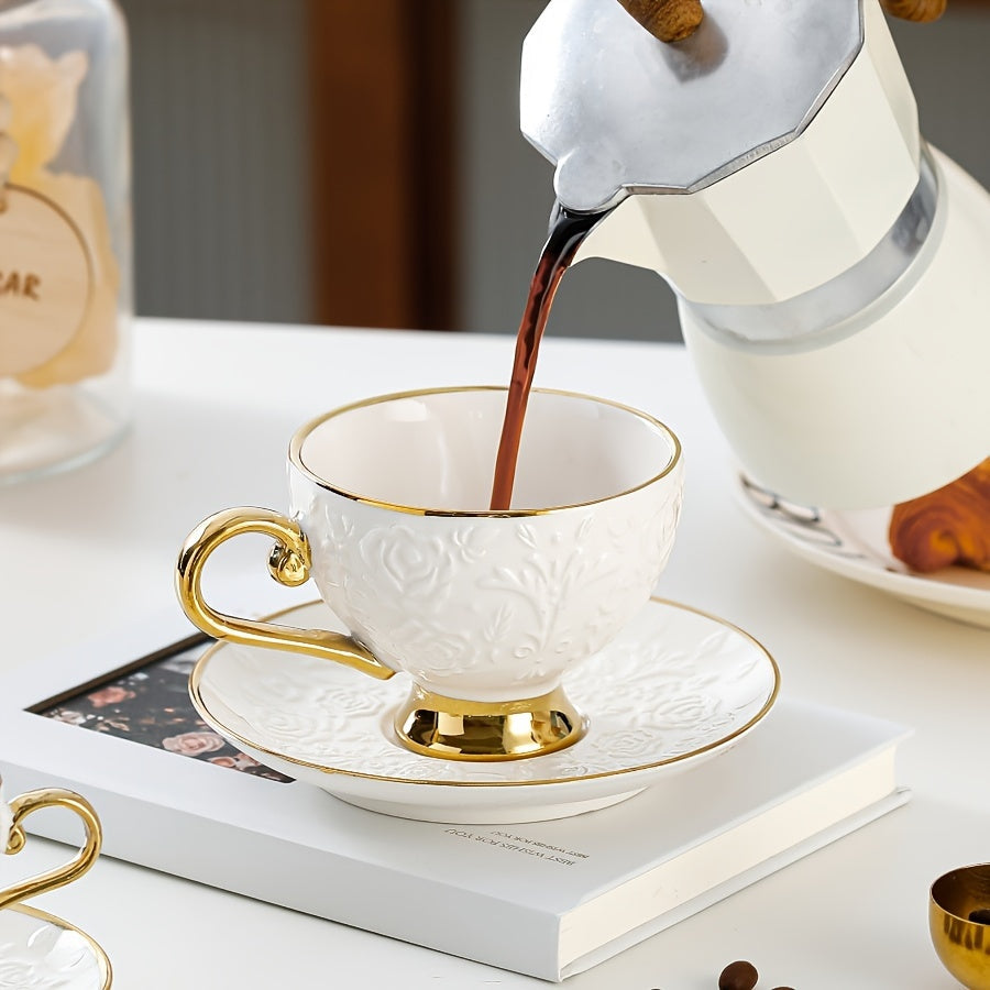 6pcs set of charming floral porcelain tea cups and saucers - 7.43oz, romantic rose design - perfect tea party, a pleasant mother
Daily gifts, special coffee cups and saucers Good Vibrations