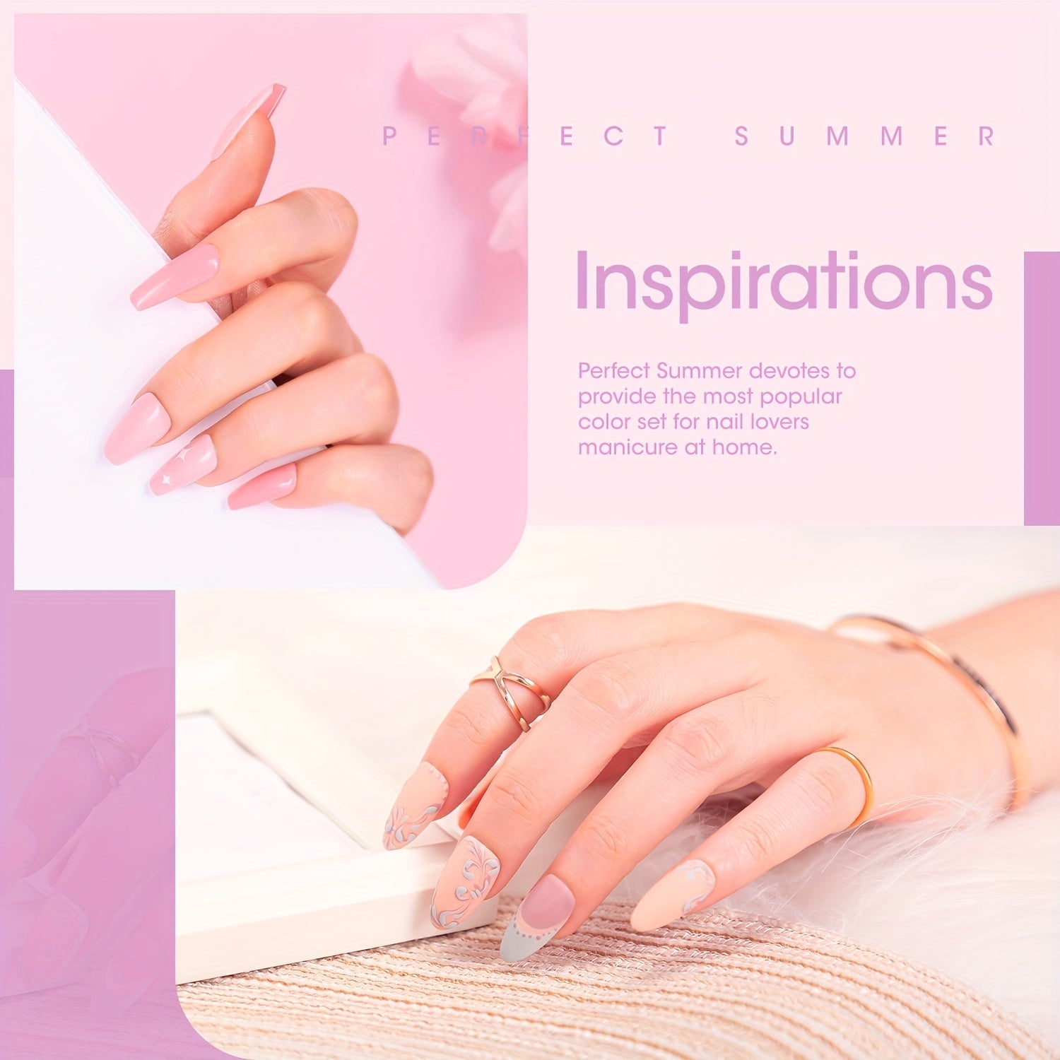 Perfect Summer Gel Nail Polish Set, 12 Colors Gel Polish Soak Off Pale Pink Nail Polish Gel Nude Purple Blue Green Gel Nail Kit All Seasons Nail Art Manicure Gifts DIY Home Good Vibrations