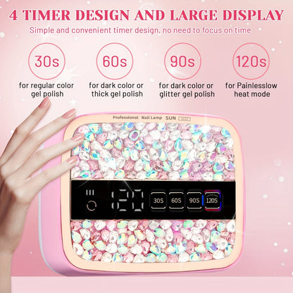LED Nail Lamp Cordless Rechargeable Light with Shinning, 4 Timer Setting And Tuto Sensor, Professional Gel Polish Acrylic Nail Tools for Home&Salon, Nail Tech Light, Nail Supplies Professional, Light for Gel Nails, Portable N Good Vibrations