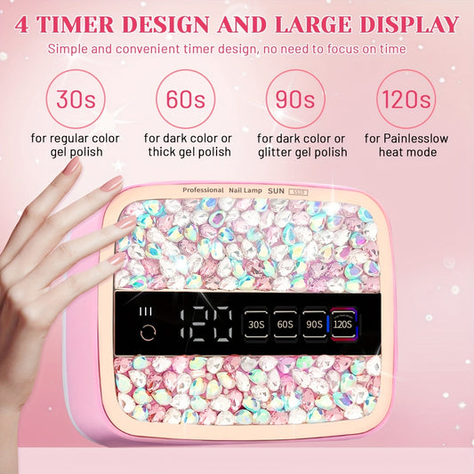 LED Nail Lamp Cordless Rechargeable Light with Shinning, 4 Timer Setting And Tuto Sensor, Professional Gel Polish Acrylic Nail Tools for Home&Salon, Nail Tech Light, Nail Supplies Professional, Light for Gel Nails, Portable N Good Vibrations
