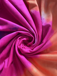 [Tie Dye Maxi Dress] Elegant Plus Size Maxi Dress | Women's Tie Dye Print Short Sleeve with Pocket, Medium Stretch Long Dress Good Vibrations