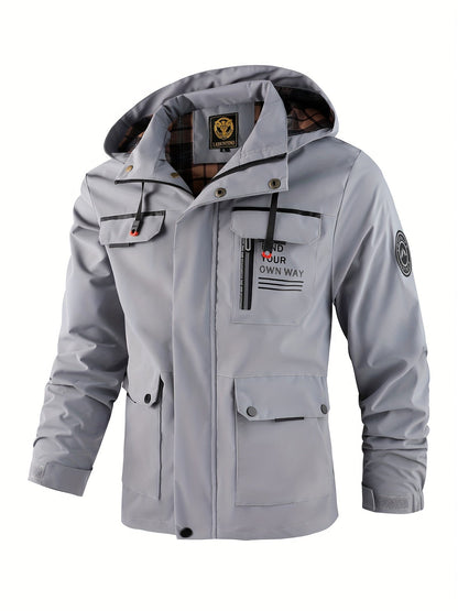 New Men's Fashion Casual Windbreaker Jacket, Spring Outdoor Thin Jacket Good Vibrations