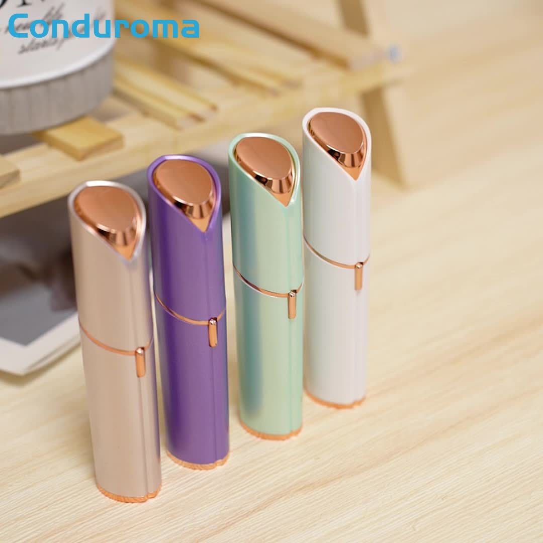 [Painless Facial Hair Remover] Conduroma Women's Painless Facial Hair Remover | Cordless, AA Battery-Powered (Not Included), Elegant Metallic Finish - for Face, Upper Lip, Chin, Bikini Line - Travel-Friendly, Sleek Design, Sm Good Vibrations