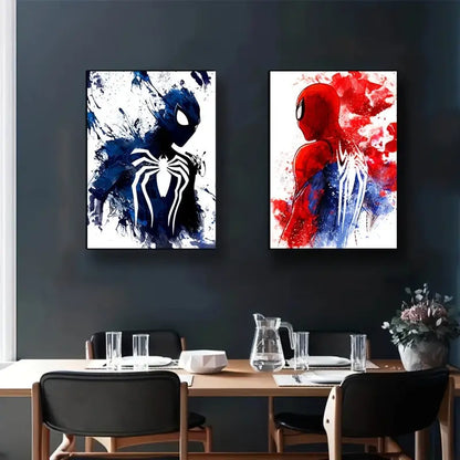 2pcs Spiderman Comic Art Canvas Prints - Vibrant Marvel Movie Wall Art - Ready to Hang, Perfect for Bedroom, Living Room & Corridor Decor - A Dynamic Winter Decoration and Unforgettable Gift Idea Good Vibrations