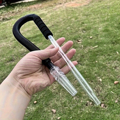 Adjustable Reusable Glass Hookah Tube with Acrylic/ plastic Head - Black Handle and Transparent Tube, Suitable for Hookah Smoking, Parties, Bars - No Power Required, Party Smoking Accessories Good Vibrations