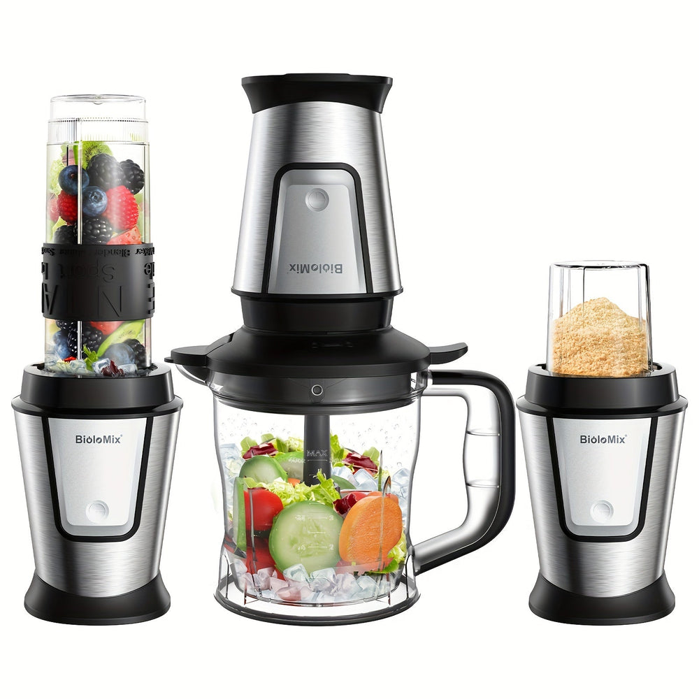 BioloMix 700W High-Speed Blender - 3-in-1 Smoothie Maker, Food Processor & Grinder Good Vibrations