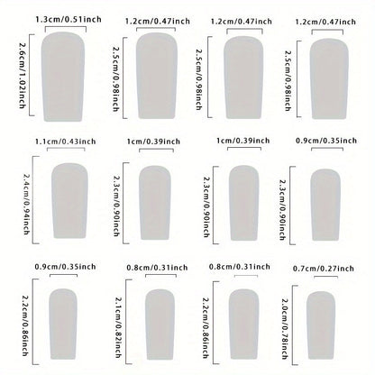 24pcs Sweet Sparkle Vine Spring/Summer Press-On Nails, Long French Ballet Nail Tips, Removable Glitter Pink Artificial Nail Patch with Mixed Colors and Glossy Finish, Nail Art Stickers Good Vibrations