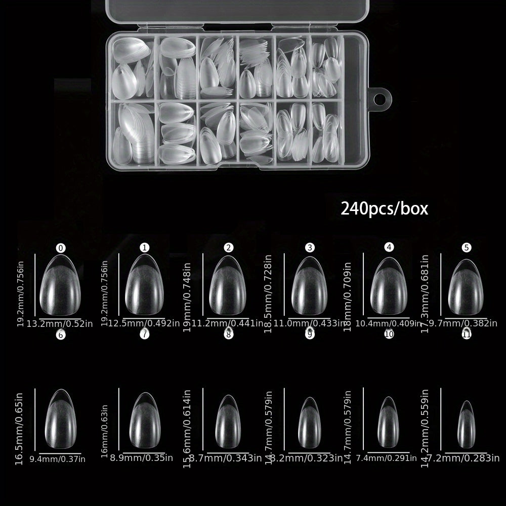 240pcs XXS Short Matte Clear Soft Gel Nail Tips - Easy-to-Apply False Nails for Quick Nail Extensions - Ideal Manicure Tool for DIY Nail Art Enthusiasts Good Vibrations