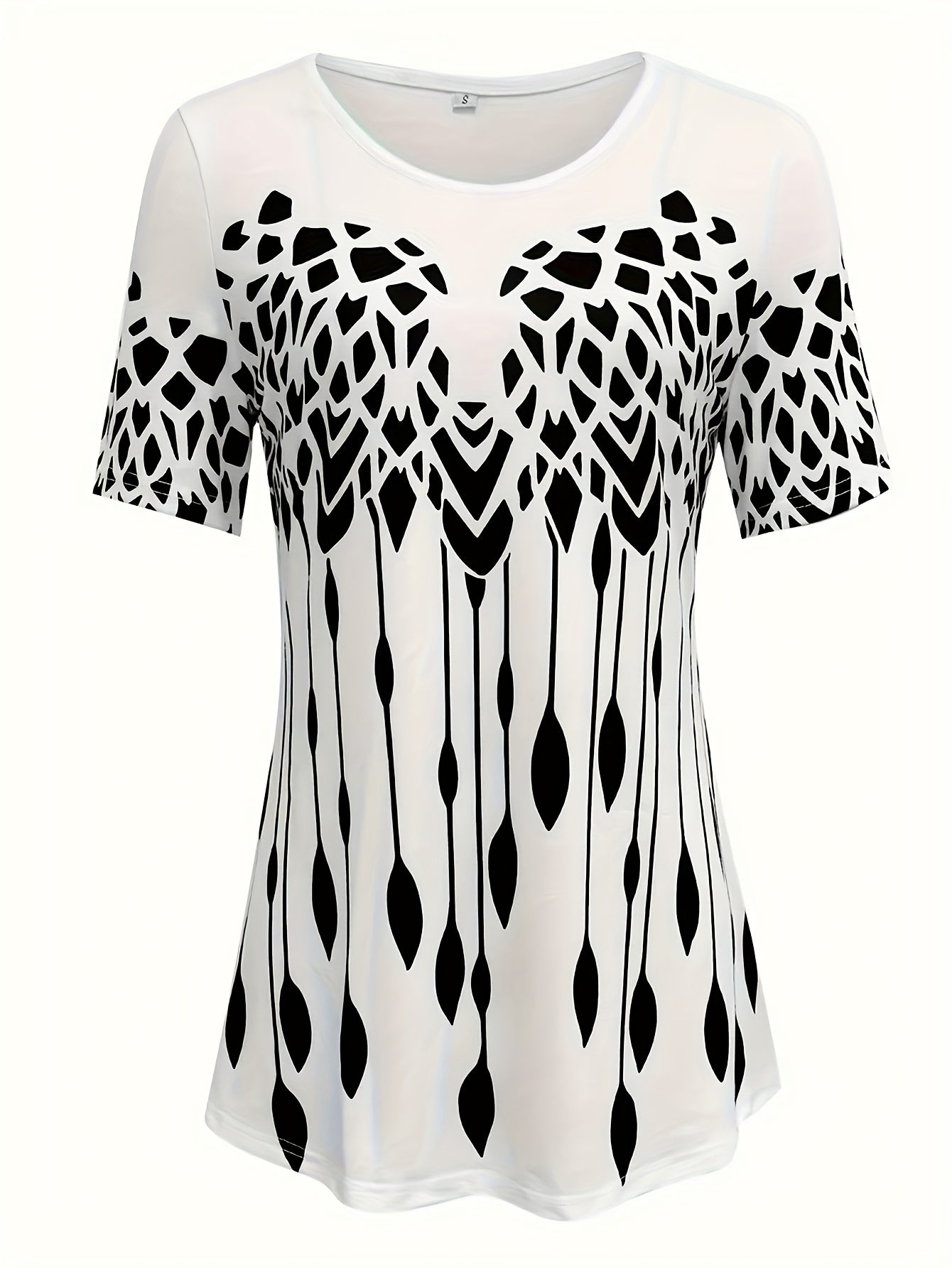 Fashion Round Neck Printed Short-sleeved T-shirt with Capri Pants for Women Set Good Vibrations