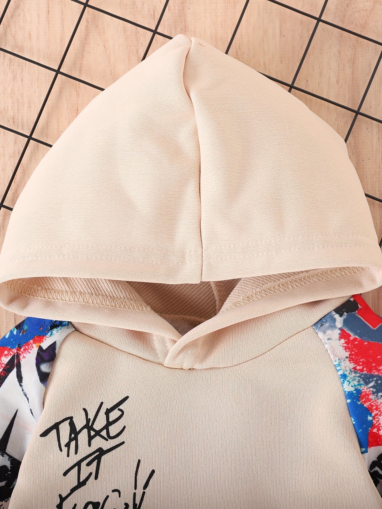 2pcs Toddler & Infant Boy's Colorful Graffiti Pattern Hoodie & Casual Cargo Pants Clothing Set for Outdoor Good Vibrations