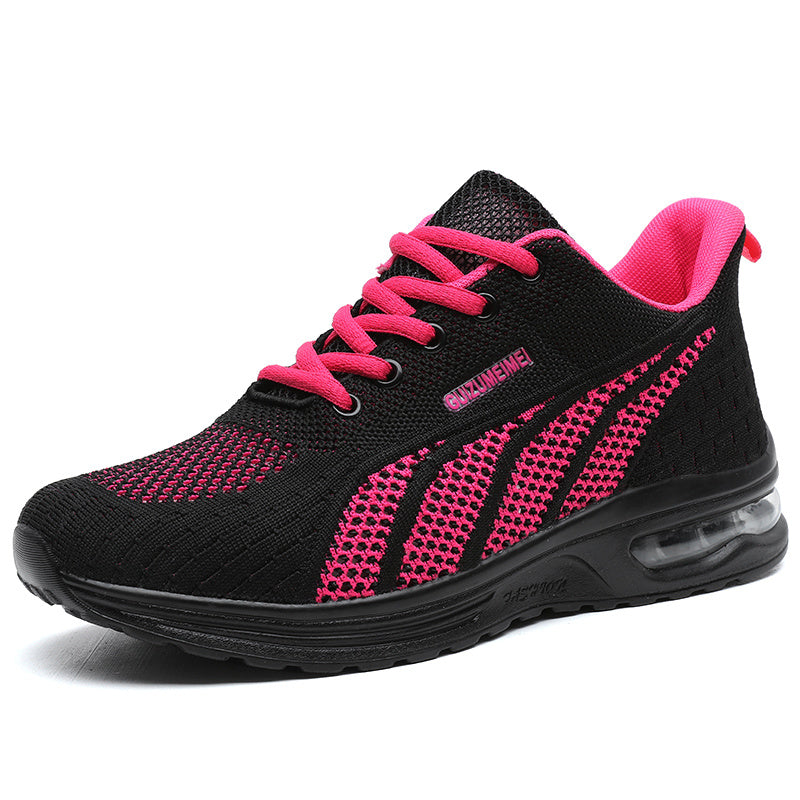 Lightweight Breathable Air Cushion knitted Running Shoes, Women's Footwear Good Vibrations