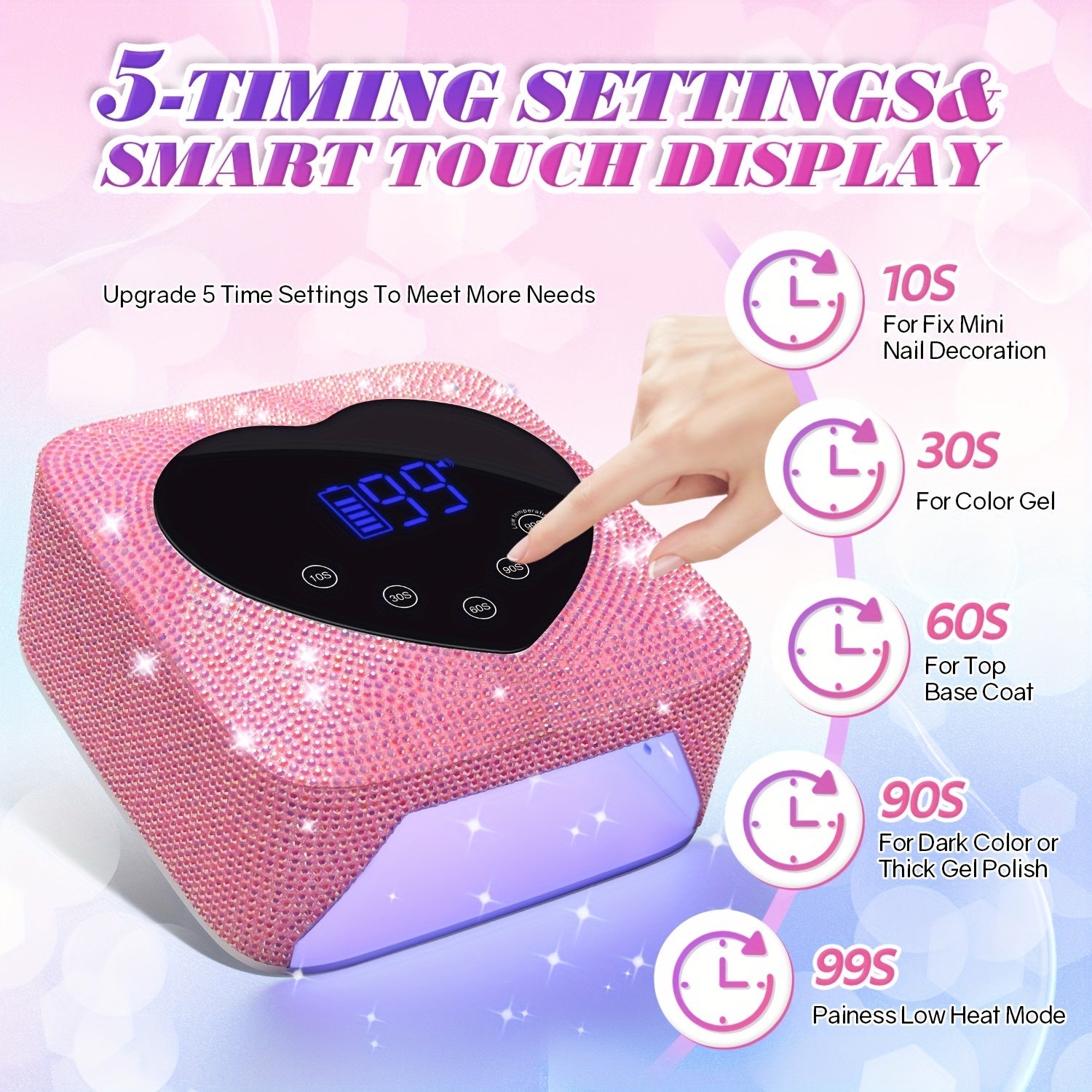 Rechargeable Nail Lamp With Battery Cordless Gel Polish Dryer Pedicure Machine UV Light For Nails Wireless Nail UV LED Lamp Good Vibrations