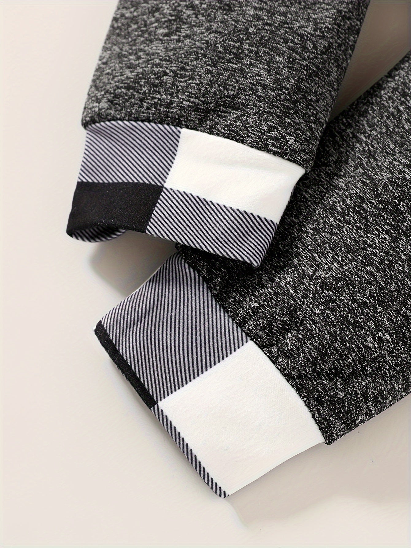 2pcs Baby's Plaid Pattern Splicing Hoodie & Casual Pants, Toddler & Infant Boy's Clothing Set For Spring Fall Good Vibrations