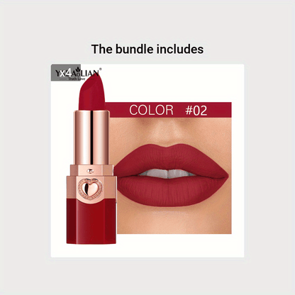 YABAOLIAN Lipstick 12 Colors Lipstick High Pigment Long Lasting Waterprrof Cosmetic Matte Lipstick Good Vibrations