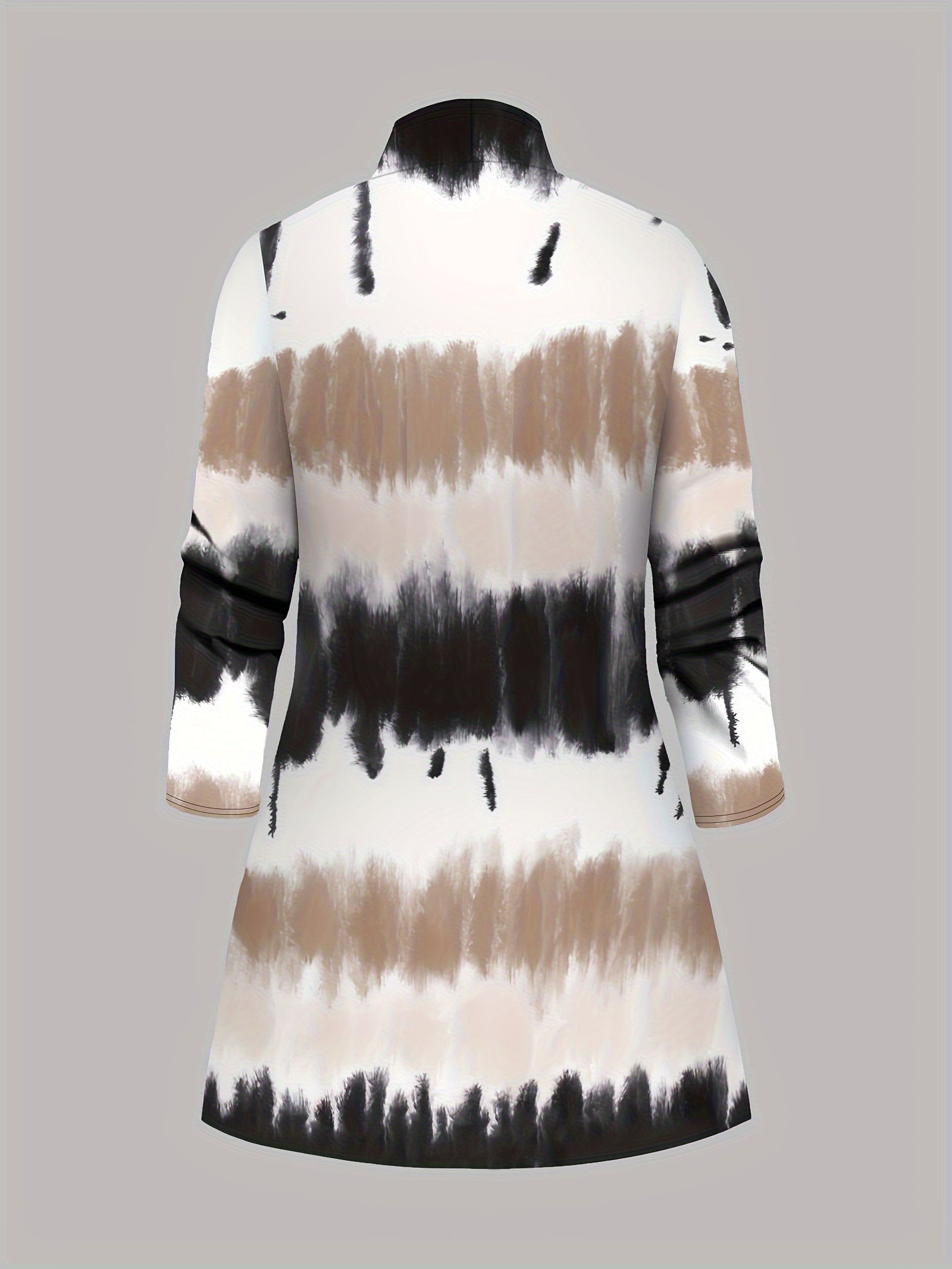 Three-Piece Plus Size Tie Dye Open Front Top & Solid Color Cami Top & Elastic Waist Pants Outfits, Women's Casual Clothing Set Good Vibrations