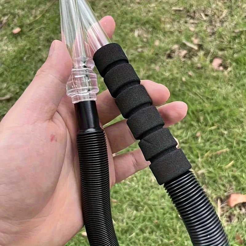 Adjustable Reusable Glass Hookah Tube with Acrylic/ plastic Head - Black Handle and Transparent Tube, Suitable for Hookah Smoking, Parties, Bars - No Power Required, Party Smoking Accessories Good Vibrations