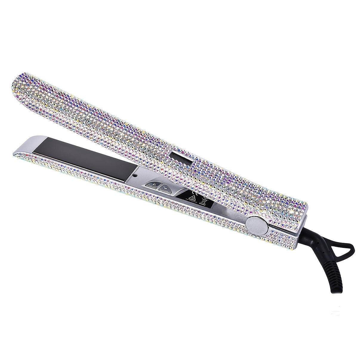 MEEKNISS Professional -encrusted Hair Straightener & Curler 2-in-1 - Fast Flat Iron with Nano- Plates, 480°F Max Temp, Digital LCD Display, Dual Voltage (110-240V) for Wet/Dry Hair, Pink & Black Glitter Design, Worldwide Tra Good Vibrations