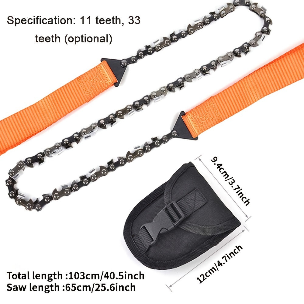 Manual Pocket Chainsaw - Heavy-Duty Chainsaw with Chains, Portable Survival saw for Camping, Hunting, Emergencies - Includes Carry Case - No Electricity Needed Outdoor Survival Gear Tool, Camping Essential, Compact Design, Re Good Vibrations