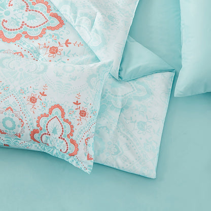 5/7pcs Bed In A Bag Bohemian Pattern Comforter And Sheet Set, Twin/Full/Queen/King Size Comforter Set, Soft Microfiber Lightweight Bedding Set For All Seasons Good Vibrations