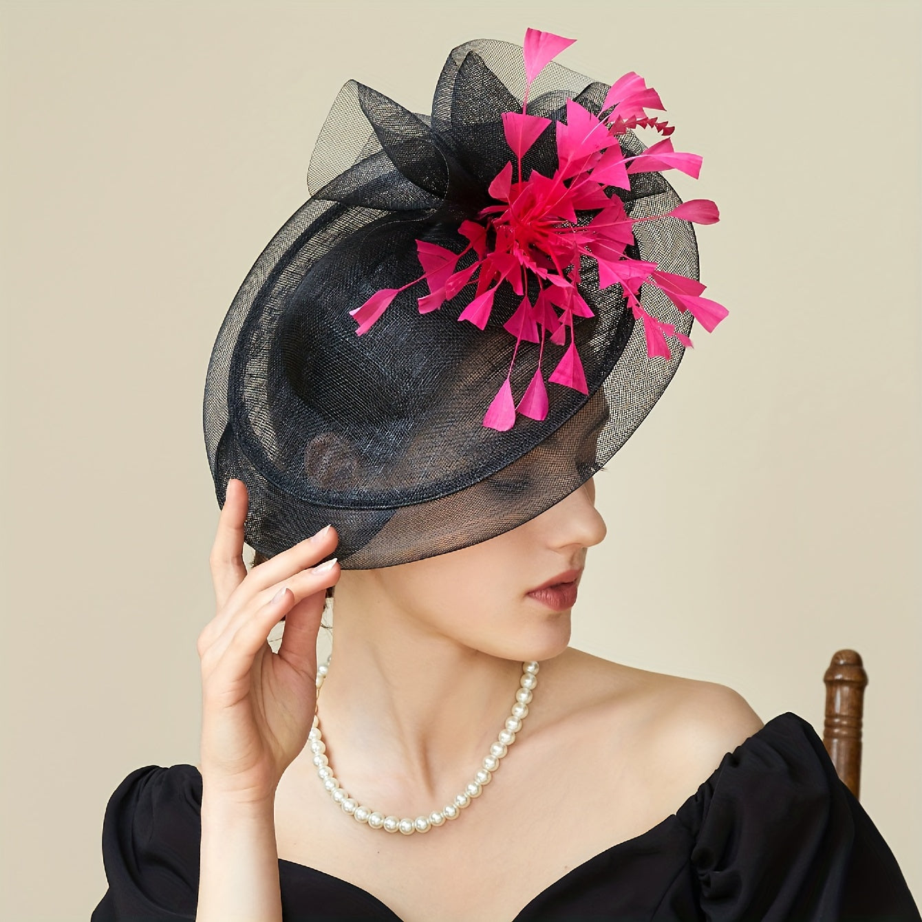 Fascinator Hat Veil Feather Fascinators Hair Clip Tea Party Pillbox Derby Hat Fascinator Bridal Wedding Veil A-black Good Vibrations