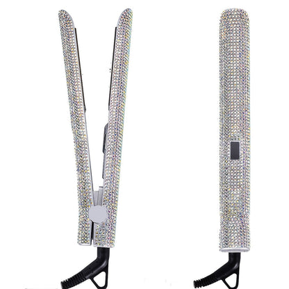 MEEKNISS Professional -encrusted Hair Straightener & Curler 2-in-1 - Fast Flat Iron with Nano- Plates, 480°F Max Temp, Digital LCD Display, Dual Voltage (110-240V) for Wet/Dry Hair, Pink & Black Glitter Design, Worldwide Tra Good Vibrations