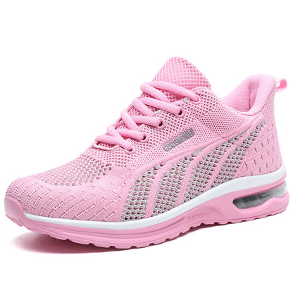 Lightweight Breathable Air Cushion knitted Running Shoes, Women's Footwear Good Vibrations