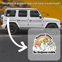 Manifest chaos be ungovernable Car Sticker, Social justice Car Sticker, Activist Car Sticker, Anarchist Car Sticker, Laptop Car Sticker, Feminist Car Good Vibrations Adult Super Store
