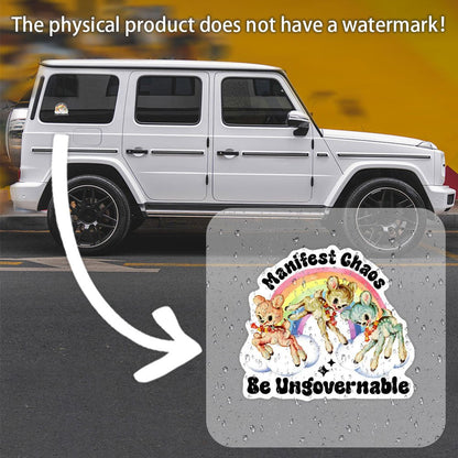 Manifest chaos be ungovernable Car Sticker, Social justice Car Sticker, Activist Car Sticker, Anarchist Car Sticker, Laptop Car Sticker, Feminist Car Good Vibrations Adult Super Store