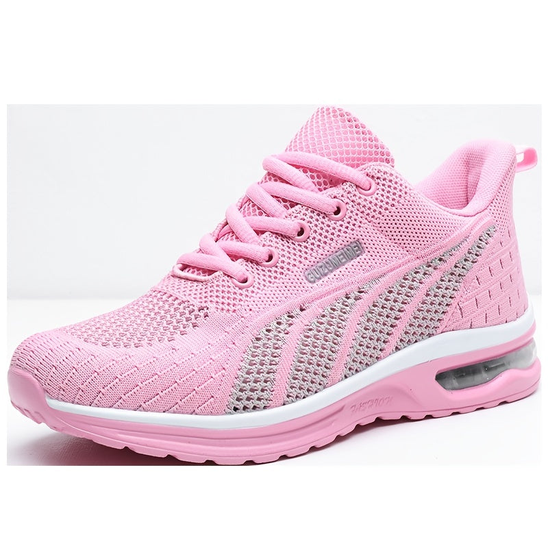 Lightweight Breathable Air Cushion knitted Running Shoes, Women's Footwear Good Vibrations
