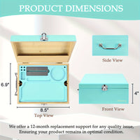 Decorative Stash Box Jewelry Chest - Combination Lock, Rolling Tray, Home Storage Organizer With Secure And Stylish Design For Valuables Halloween Christmas Gift Good Vibrations Adult Super Store