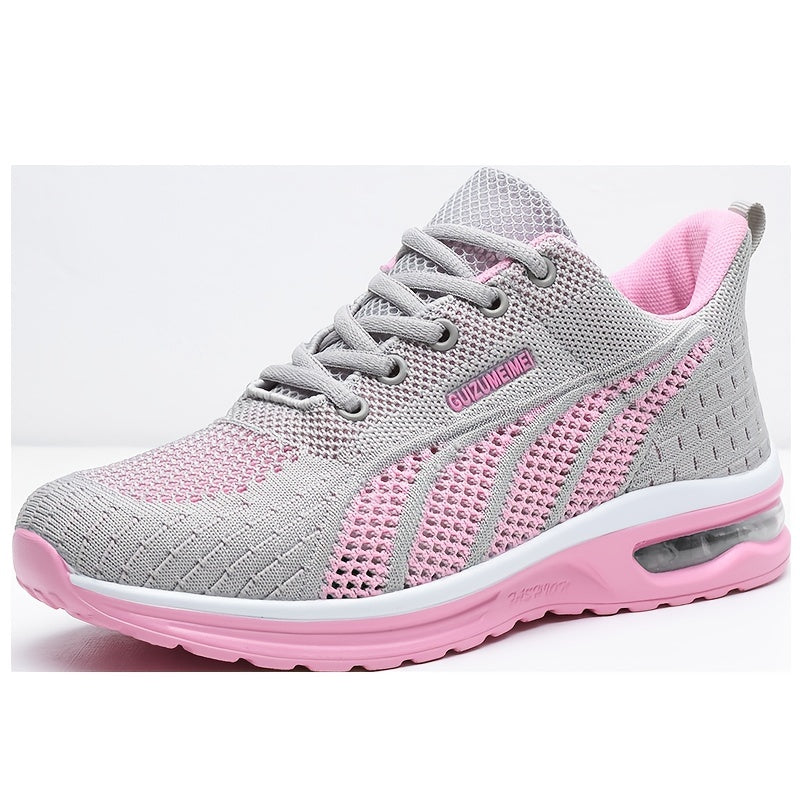 Lightweight Breathable Air Cushion knitted Running Shoes, Women's Footwear Good Vibrations