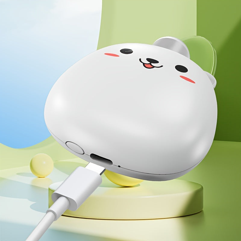 Baby Electric Nail Grinder with Bear Shape, Rechargeable, 8 Grinding Heads, 2 Speeds, Suitable for Family Use, Quiet and Portable Good Vibrations