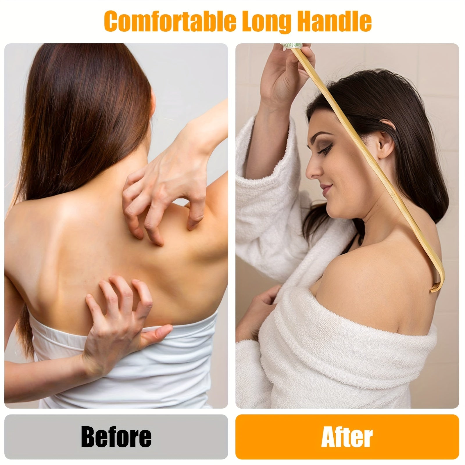 3pcs 18.3 inch Bamboo Back Scratcher with Long Handle, Portable Novel Gifts Good Vibrations