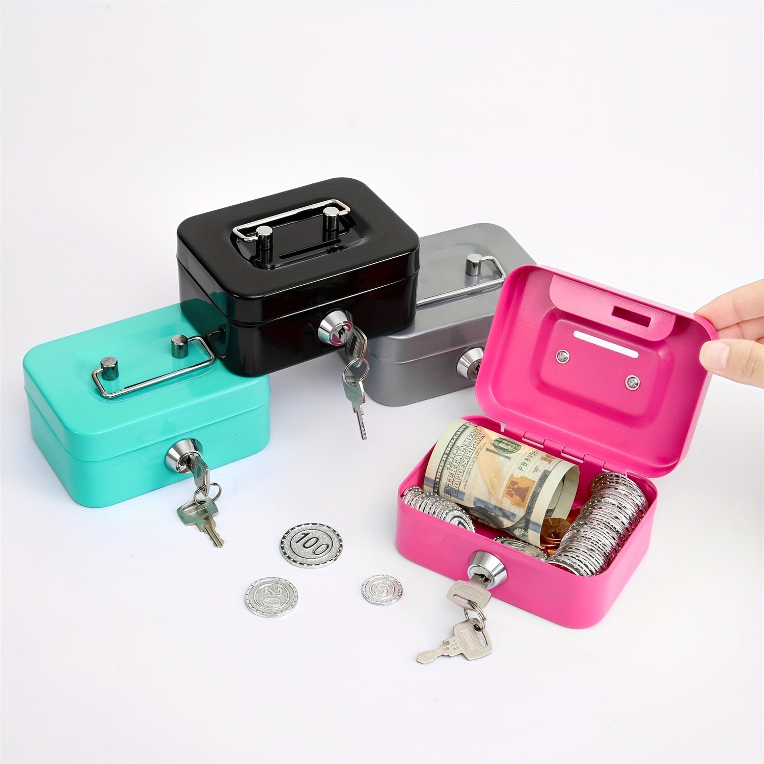 1pc Metal Keylock Storage Box, Money Box, Adult Deposit Box, Coin Deposit Box, Adult Deposit Box, Deposit Box, Cash Register 4.5 * 3.8* 2.3"/11.5 * 9.9 * 5.8cm Good Vibrations Adult Super Store