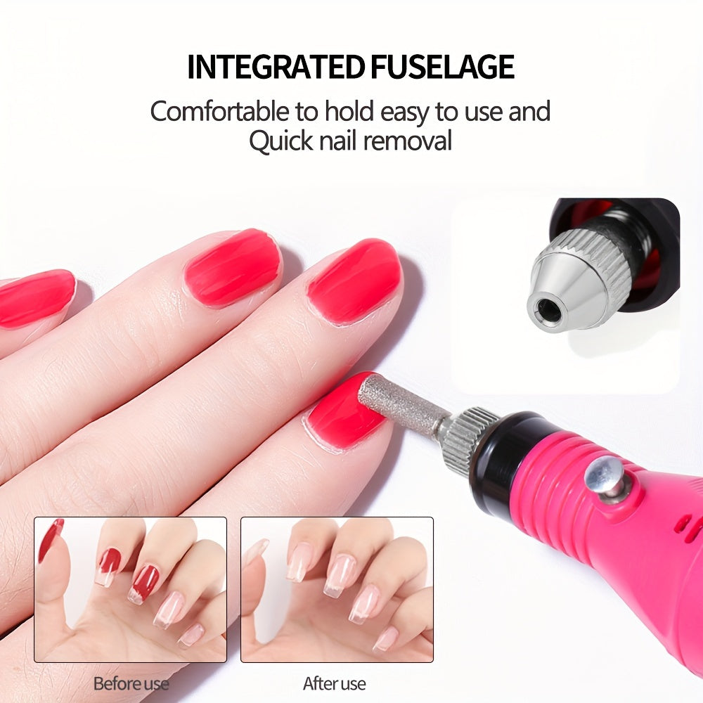 Electric Nail Drill Machine, Manicure & Pedicure Set, Low Noise Gel Art Remover, Glazing Polisher, Polishing Grinder With Drill Bits, Essential Nail Care Tool Good Vibrations