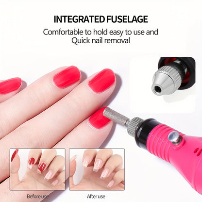 Electric Nail Drill Machine, Manicure & Pedicure Set, Low Noise Gel Art Remover, Glazing Polisher, Polishing Grinder With Drill Bits, Essential Nail Care Tool Good Vibrations